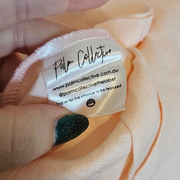 Palm Collective Mila Shirt Dress Linen Light Pink Size X-Small - Picture 11 of 15